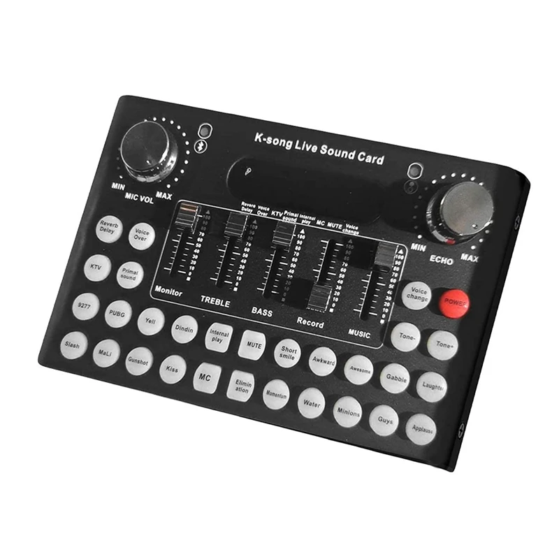 

Аудиомикшер, Bluetooth Dj микшер, звуковая панель, внешняя звуковая карта в реальном времени с 18 звуковыми эффектами для компьютера Iphone