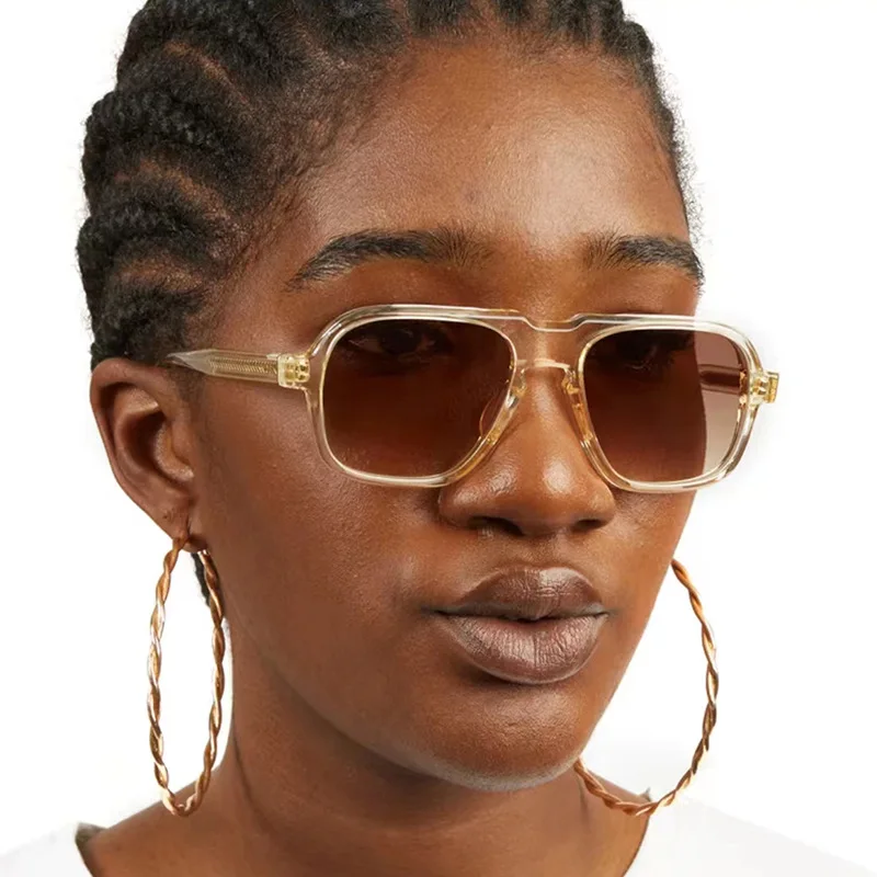 Vintage Oversized Sunglasses For Women And Men Square Driving Glasses_voghion.com