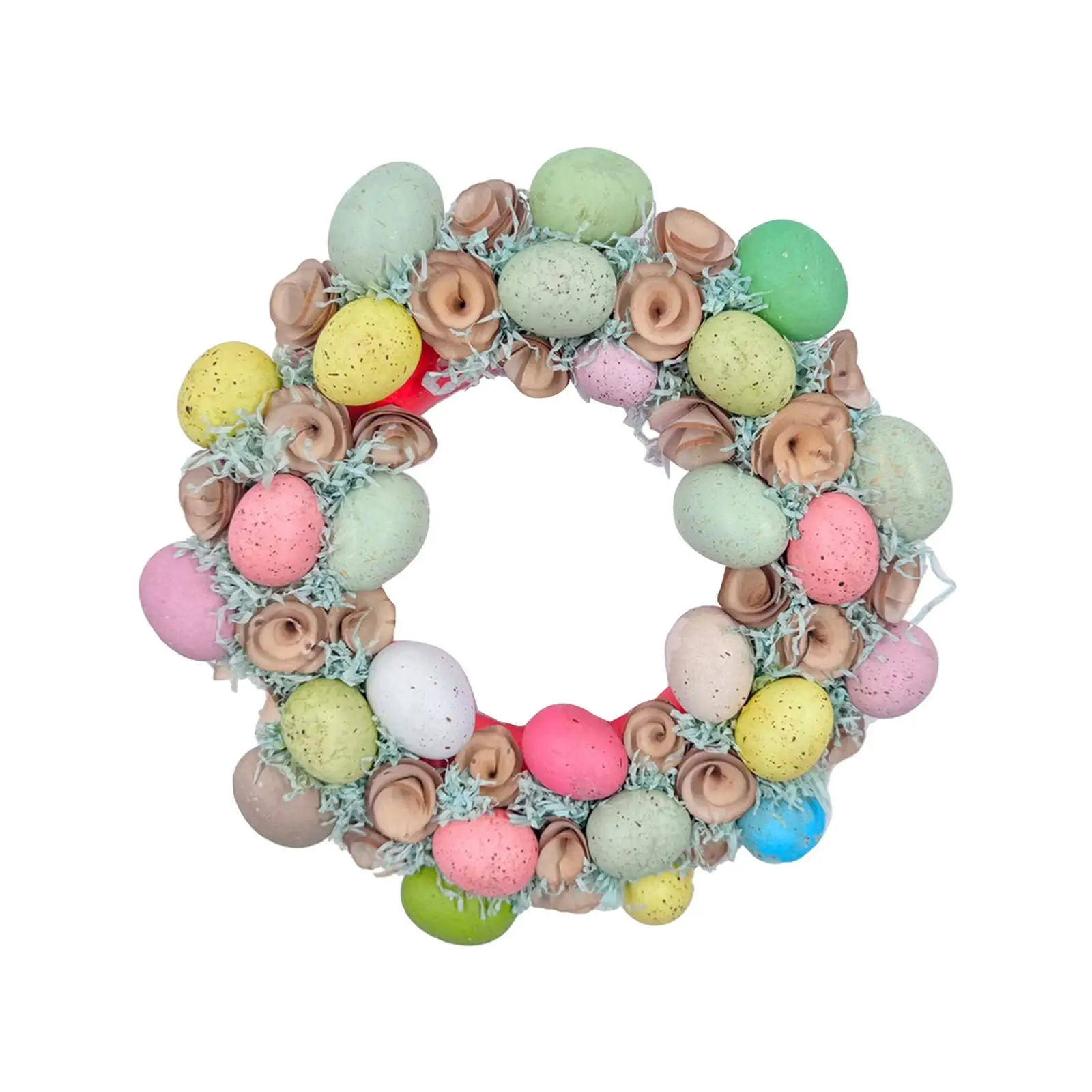 16inch Colorful Easter Egg Wreath Decoration Easter Party Supplies for Farmhouse Home Decor Accessory Sturdy Multipurpose