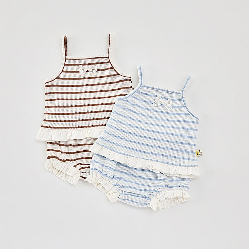 Cotton Baby Girls Summer Striped Camisole and Shorts
