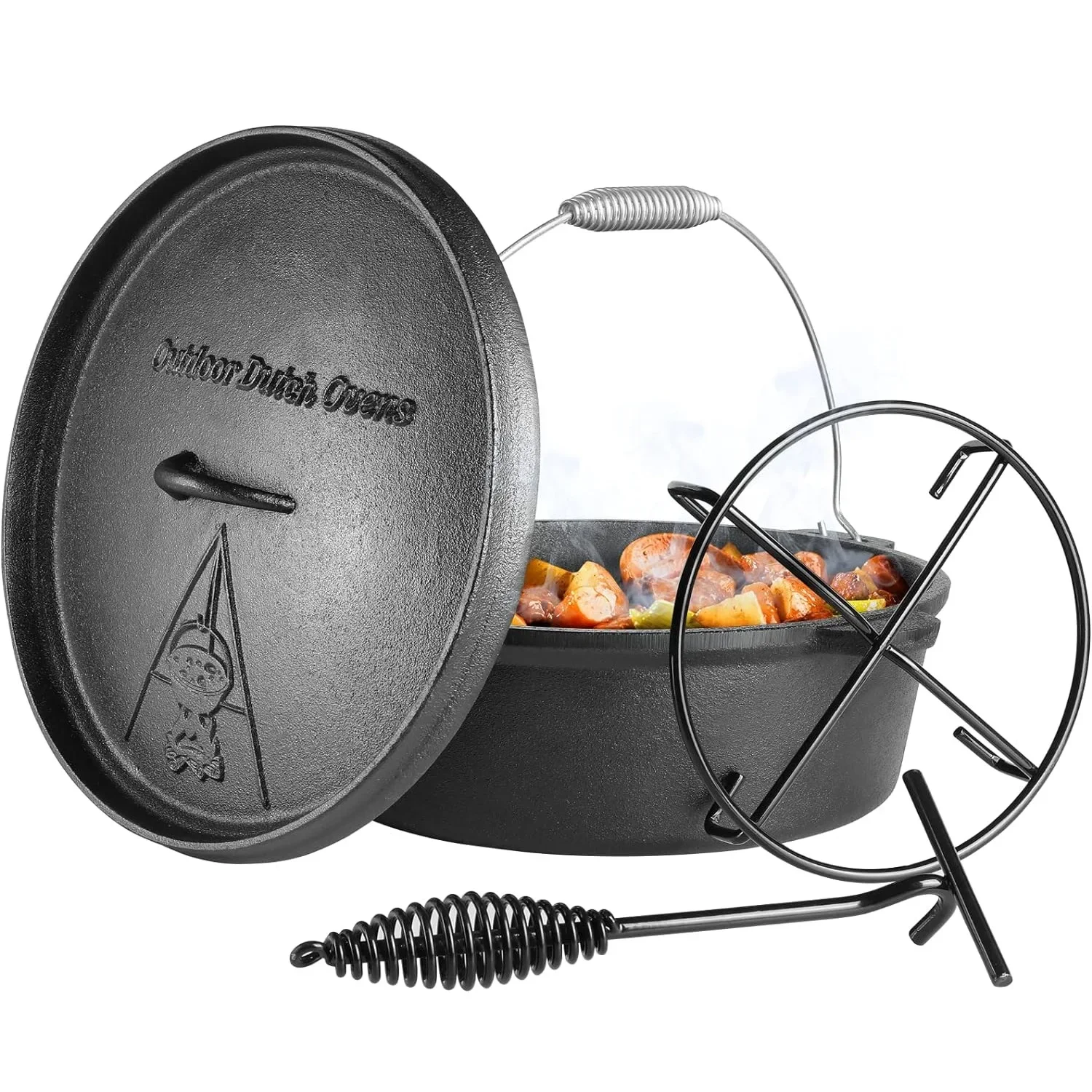 Cast Iron Dutch Oven 12 Quart Cast Iron Dutch Oven with Lid
