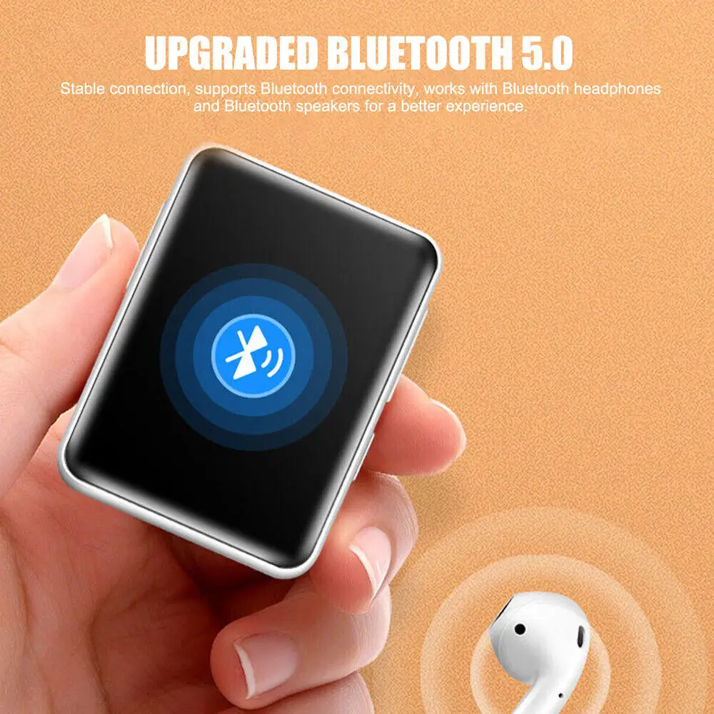 รูปสินค้า เครื่องเล่นเพลง Bluetooth 5.0 หน้าจอสัมผัส Mini Walkman คุณภาพเสียงคมชัด