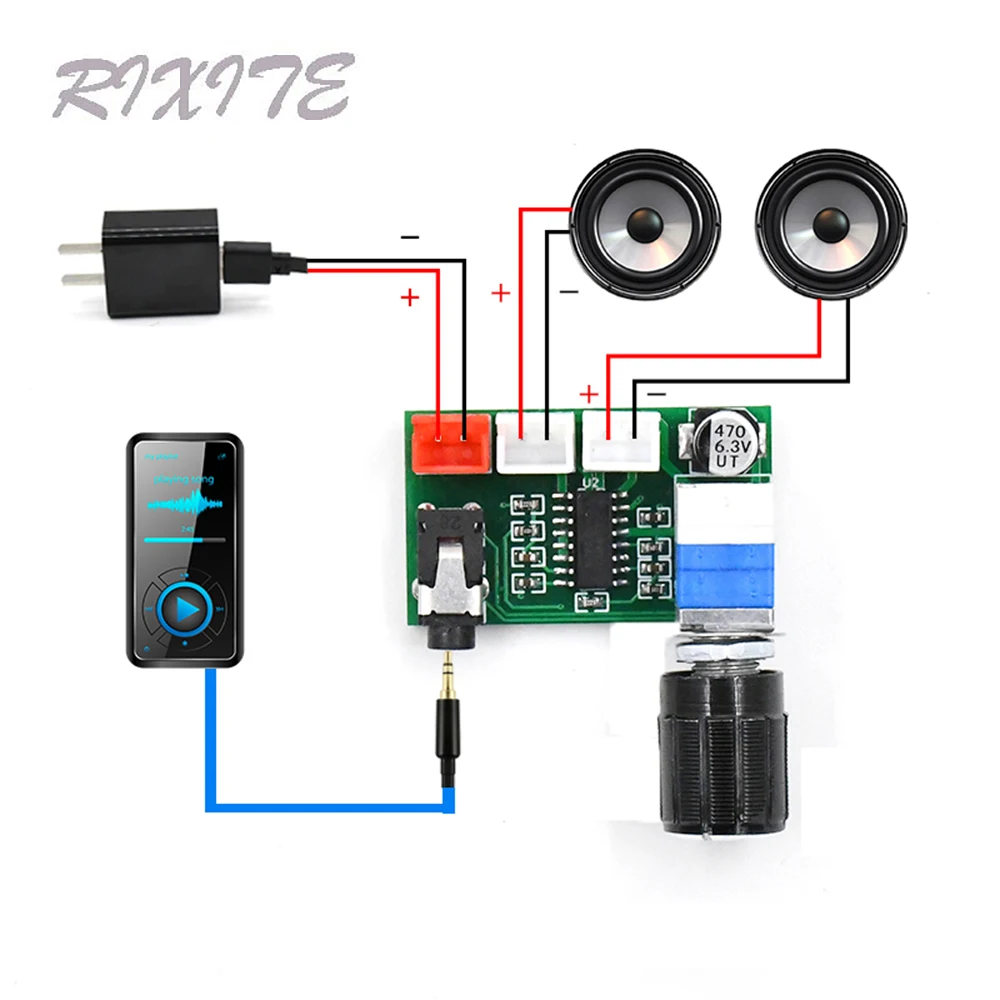 PAM8403 2*3W 미니 디지털 듀얼 채널 오디오 증폭기 DIY 스피커 USB 5V 소형 스테레오 앰프 증폭기 보드