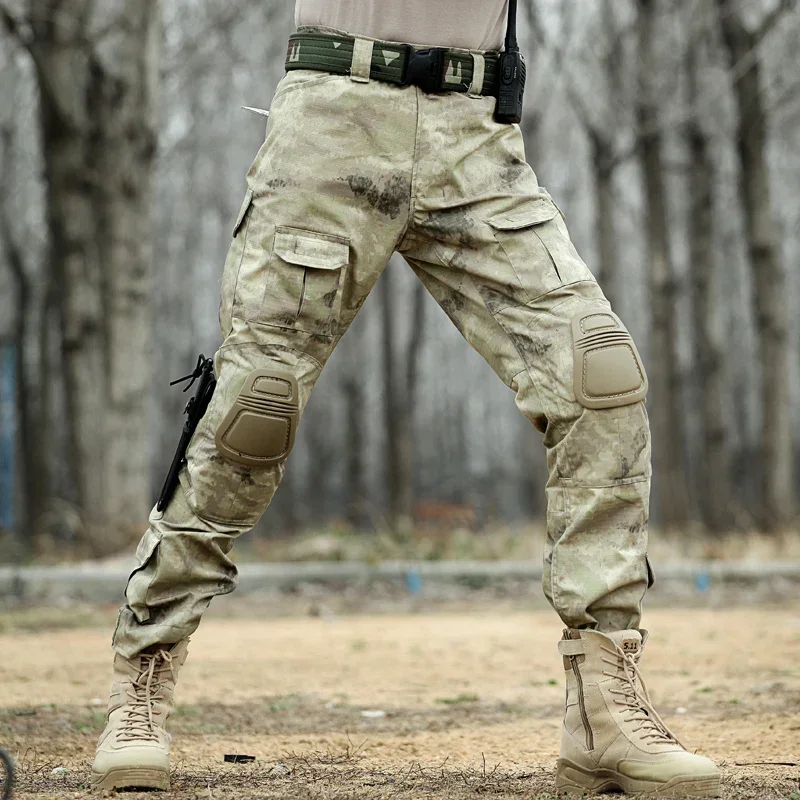 Hiking Pants Outdoor Training Clothes Men Hunting Pants with Knee Pads Airsoft Tactical Cargo Pants Hiking Trousers Paintball Clothing