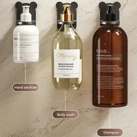 Universal Shower Gel Bottle Rack Wall Mounted Adjustable Shampoo Bottle Metal Holder Hand Soap Dispenser Hook Free Punching 2