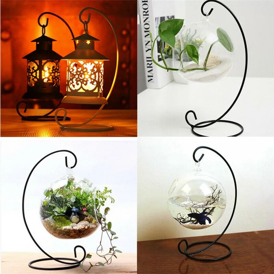 YEARCHY Ornament Display Stand – Set Of 5 Black Iron Hooks For Christmas Ornaments, Air Plants & More - View #7