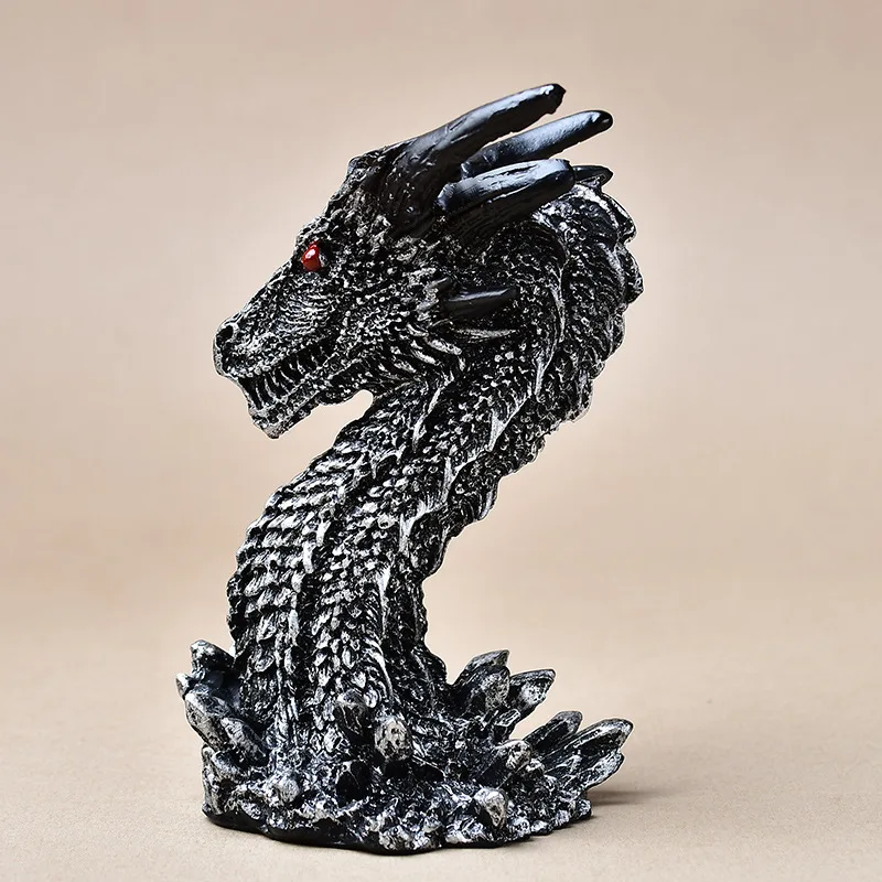 

Cross border Black Dragon Decoration Home Decoration Resin Western Red Eyed Dragon Craft Crystal Ball Base