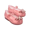 Mini Melissa Summer Sandals for Girls Bow Non-slip Soft Soled Versatile Solid Korean Children Sweet Princess Shoes Beach Sandals 1