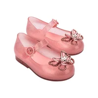 Mini Melissa Summer Sandals for Girls Bow Non-slip Soft Soled Versatile Solid Korean Children Sweet Princess Shoes Beach Sandals 1