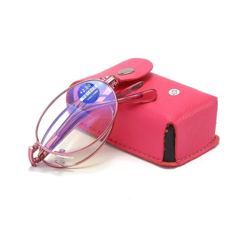 Bifocal Reading Glasses Folding Presbyopic Glasses Women Metal Frame