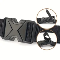 2PC Men Belt Army Outdoor Hunting Tactical Outdoor Mountaineering Multifunctional Tactical Nylon Canvas Woven Trouser Belt 4