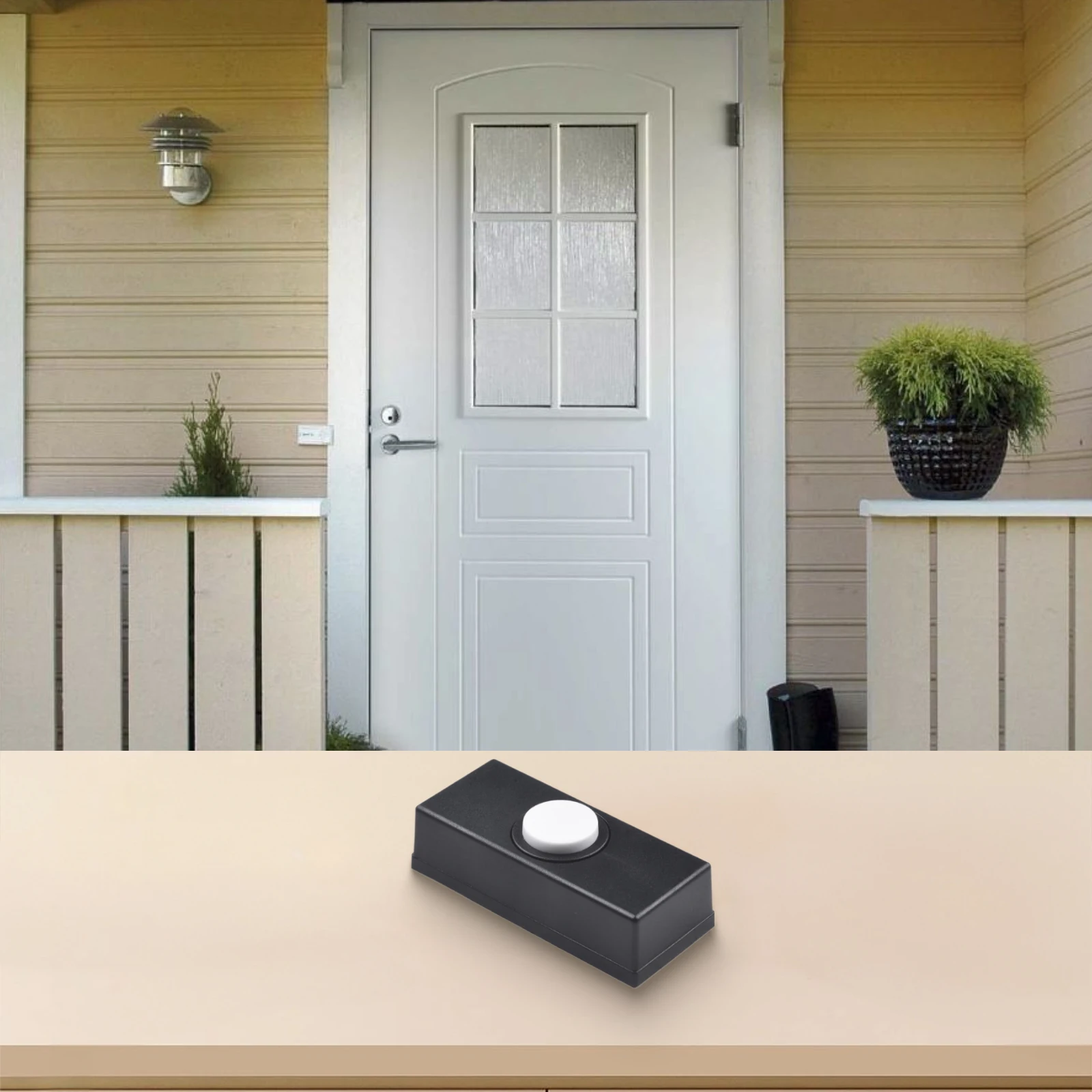 Door Bell Chime Black Door Bell Long-lasting Performance Reliable Performance 5.5*2.4*1.5 Cm Replacement Doorbell