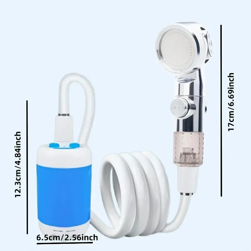 Portable USB Rechargeable  shower head, Multi-Purpose Watering System,Garden Hose Nozzle with US Standard Connector for Outdoor