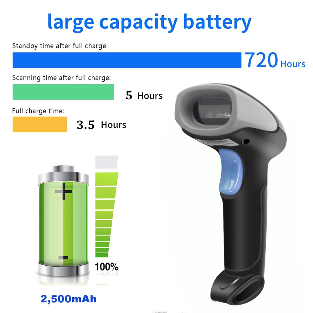 WB-2D Bluetooth 2D Barcode Reader And W QR 2.4G Wireless Wired Handheld Barcode Scanner USB Support Mobile Phone iPad