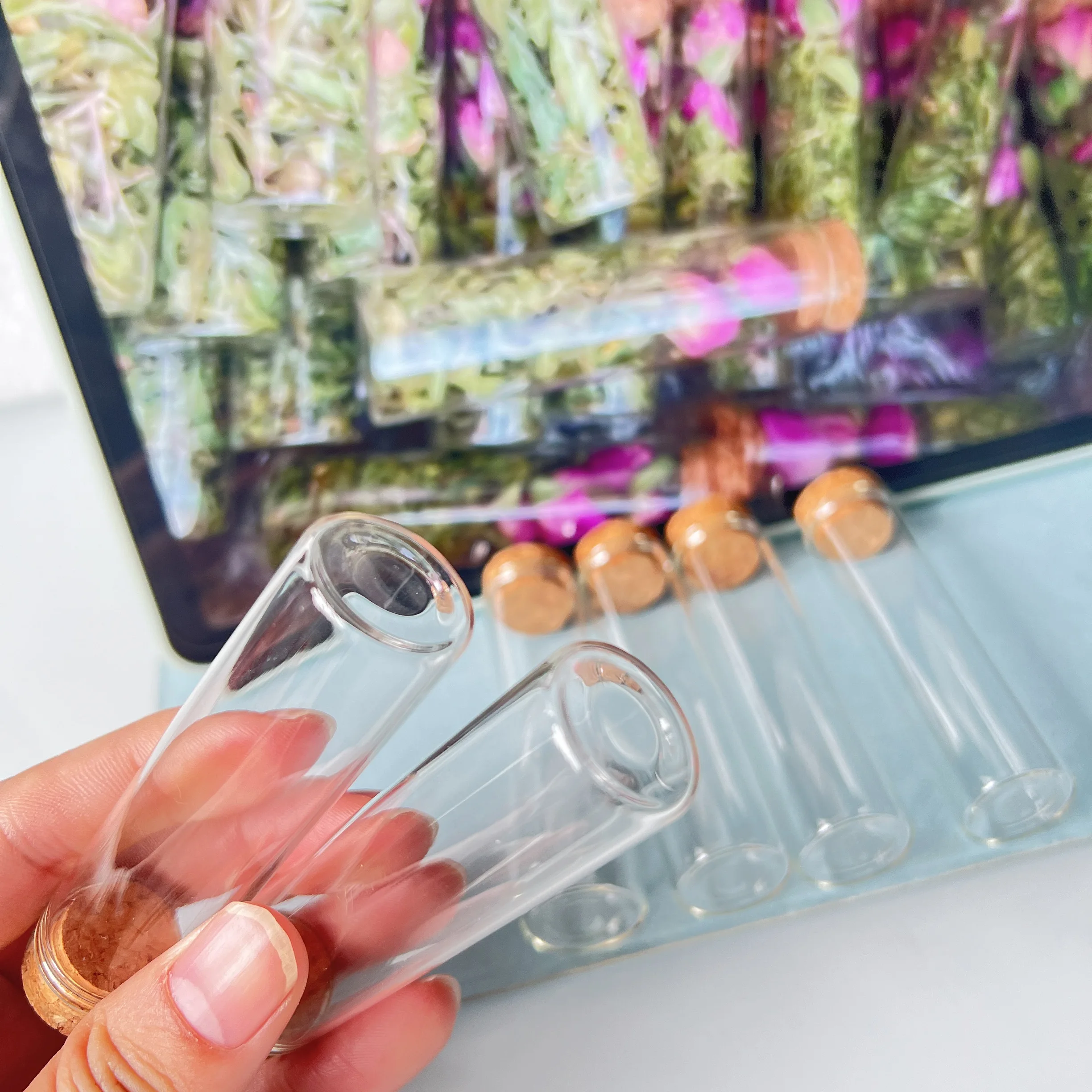 50 pcs 17x22x80mm Glass Bottles Cork Stopper Mini Test Tube Jars Tiny Containers for DIY Crafts Wishing Bottles Wedding Favors 6