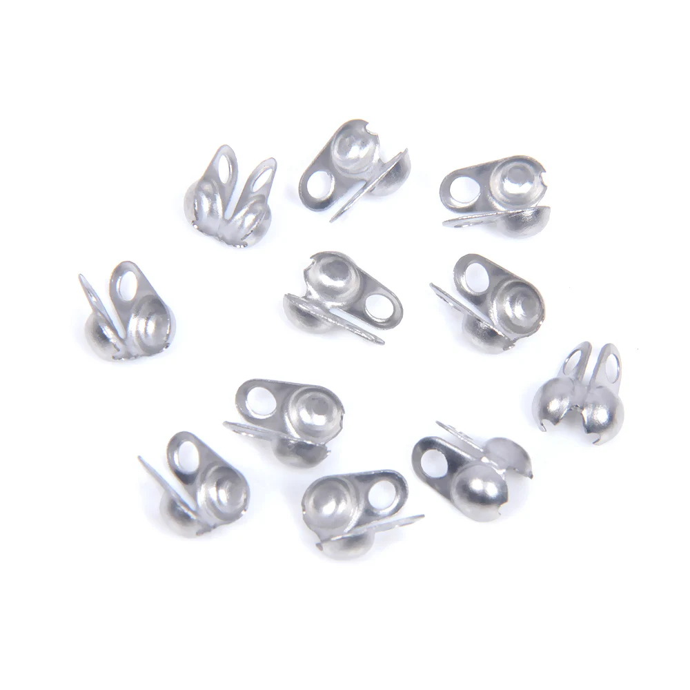 XHN 50 Stück 1,5 2,0 2,4 3,0 mm Edelstahl Kugelkette Verbinder Verschlüsse Endperlen Crimp für DIY Schmuckherstellung Zubehör – Detail 6