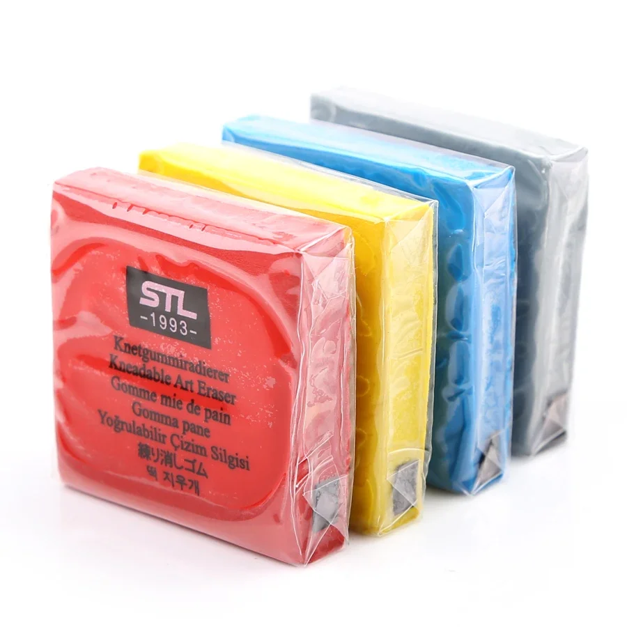4 Color Plasticity Rubber Soft Art Eraser Wipe Highlight Kneaded Rubber For Pianting Sketch Eraser Design School Art Stationery 5