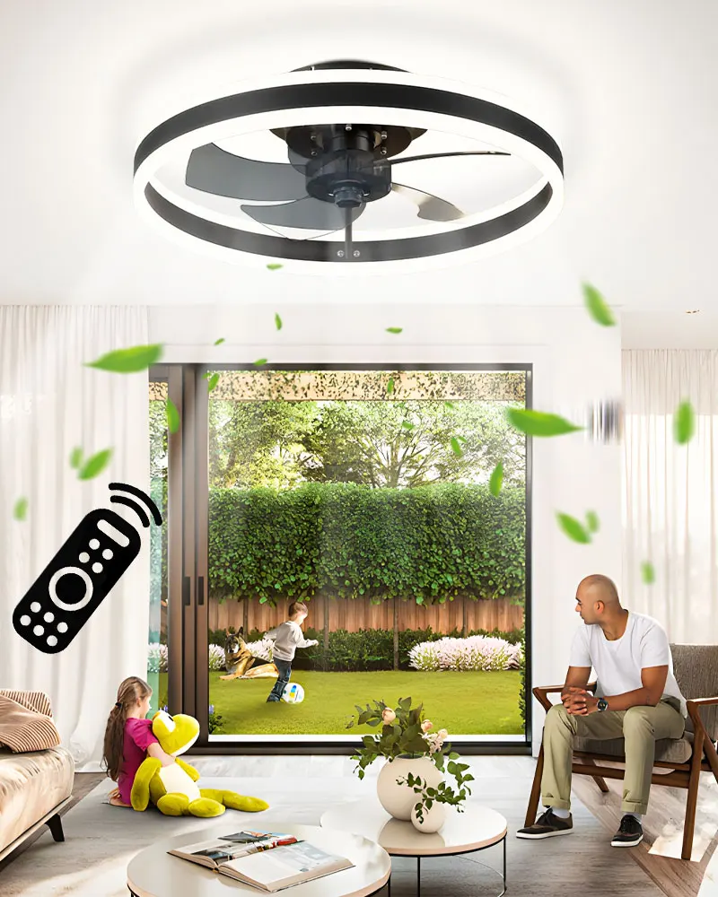 Description Picture 5 of item50CM Smart Dimmable LED Ceiling Fans with Remote Control and APP Control Bedroom Ceiling Lamps Decor for Kitchen Dinning Room