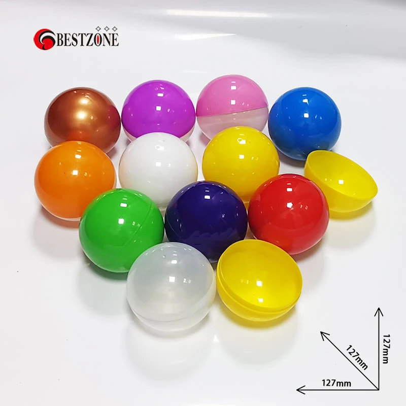 20Pcs 5Inch 127mm Big Colorful Plastic PP Surprise Ball Toy Capsule Packing Package Empty Container Can Open For Vending Machine 4