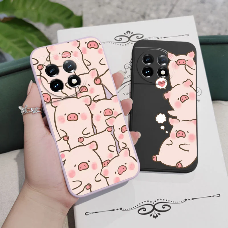 Adorable Pink Pig Liquid Silicone Phone Case