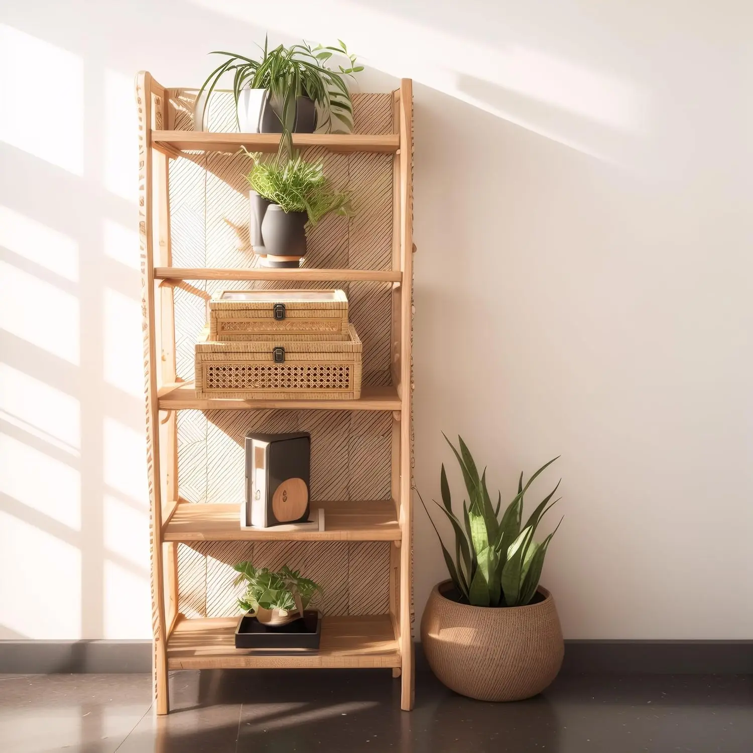 Rattan and Cane Stacking Boxes with Glass Top Lid - Set of 2 for Boho, and Rustic Farmhouse Decor 6