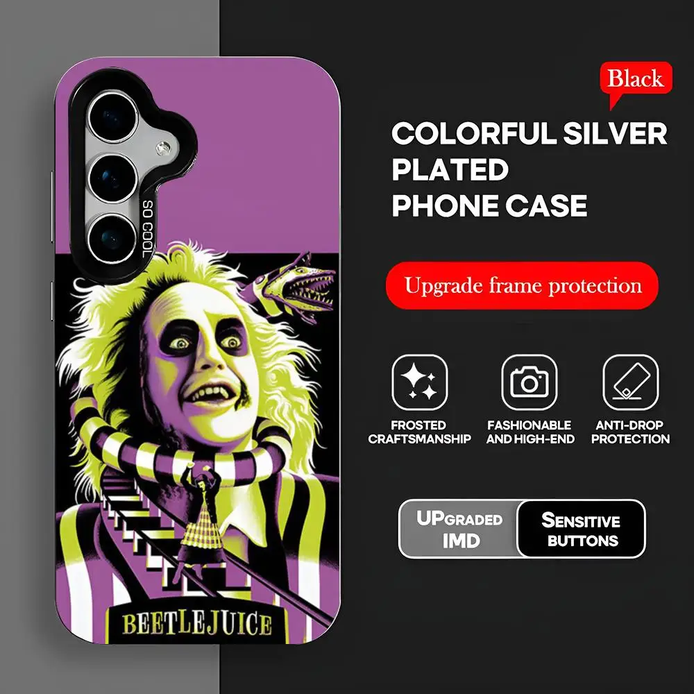 thumbnail image 1 of Funda para teléfono B-Beetlejuice 2, funda para S25, funda para teléfono IMD colorida, funda plateada adecuada para Amsung Galaxy S24 S23 S22 S21 S20 Plus U, 1 of 5