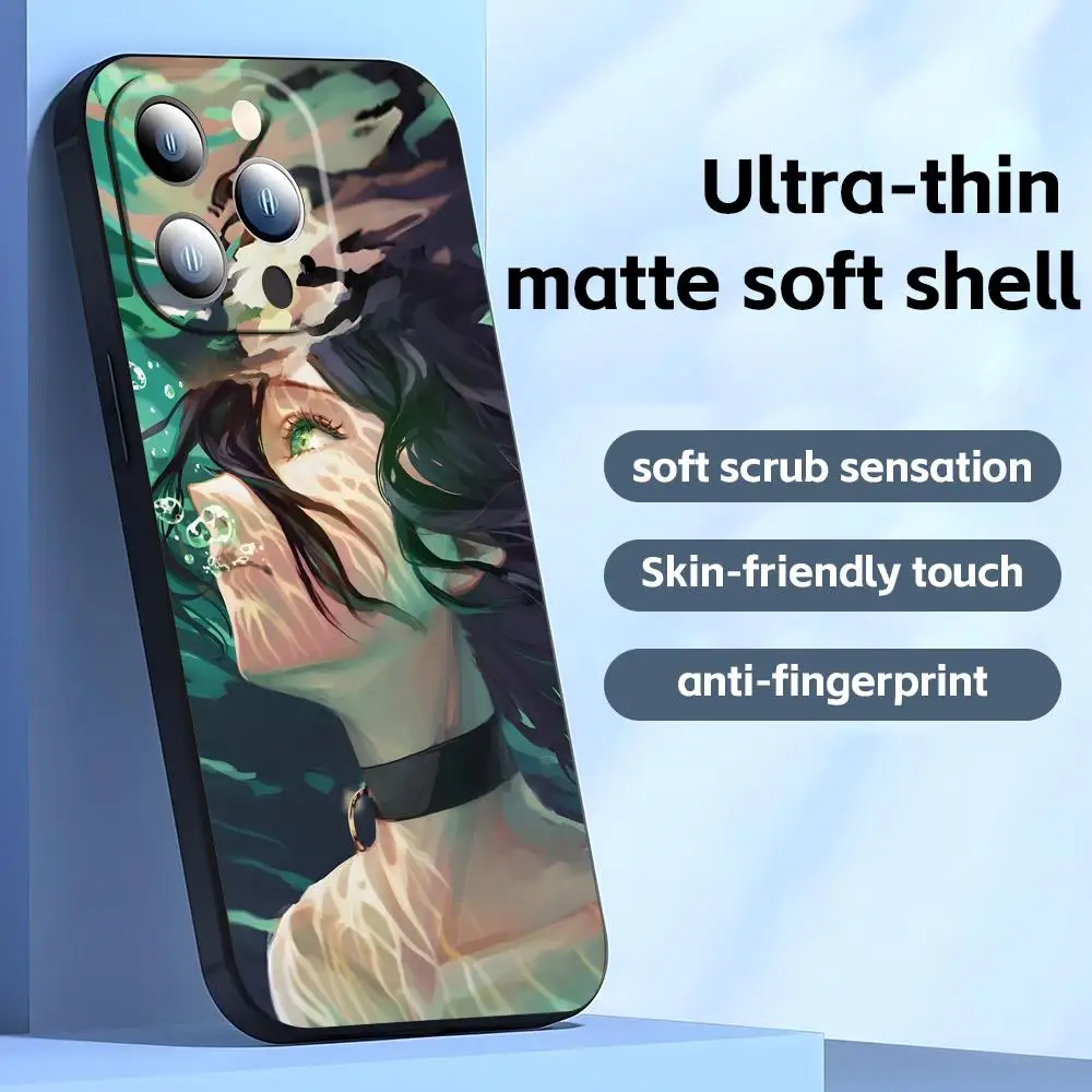 Premium Anime Chainsaw Man Shockproof Phone Case - Soft Black Cover