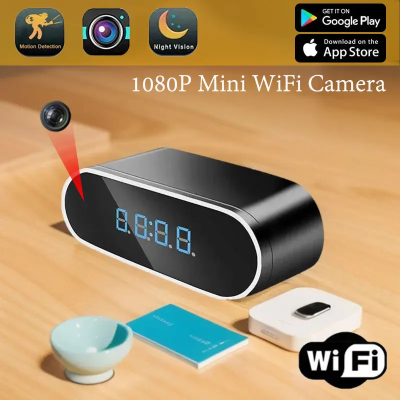 4K HD WIFI Clock Camera 120degree Camera Micro Cam IR Night View Alarm Camcorder Digital Watch Video Mini DVR Oculta Small Cam 2