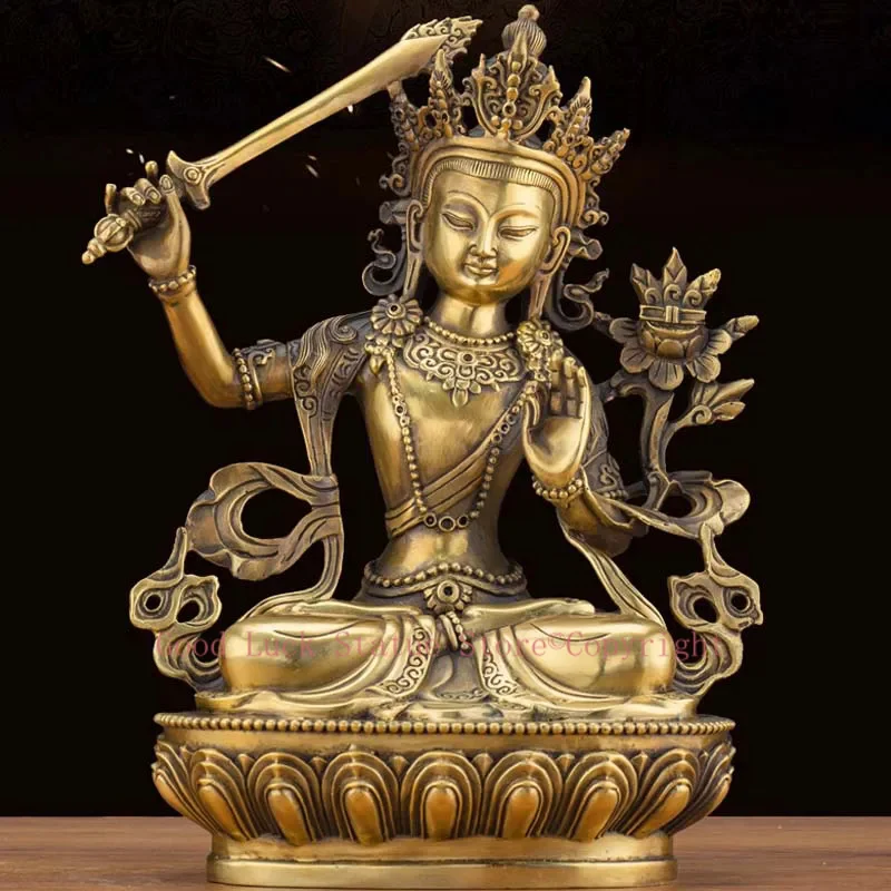 

LARGE GOOD Wholesale buddha statue Asia Buddhism Buddha brass statue Tantra Manjusri Guan yin Bodhisattva HOME Buddha talisman