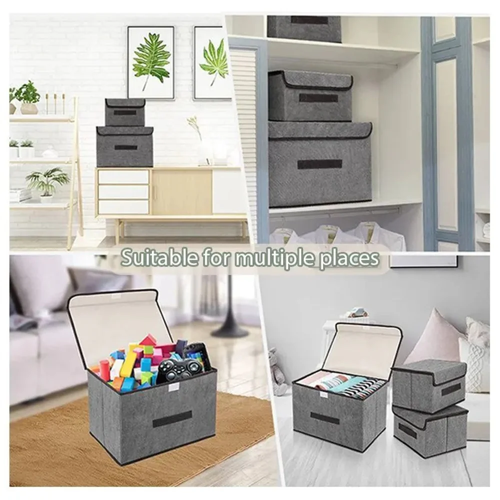 Fold Non Woven Fabric Storage Box Gray Home Supplies Clothing Underwear Sock And Kid Toy Storage Organizer Cosmetics 2