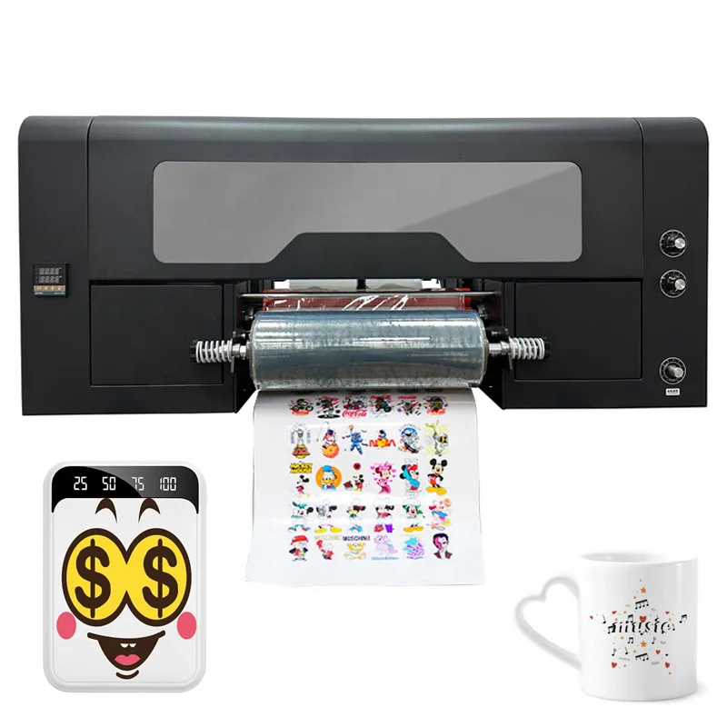 

30cm Fast Print Transfer Wrap Dual Multifunction Irregular Product Bag Glass 2 in 1 Film Roll UV DTF Printer With Laminator