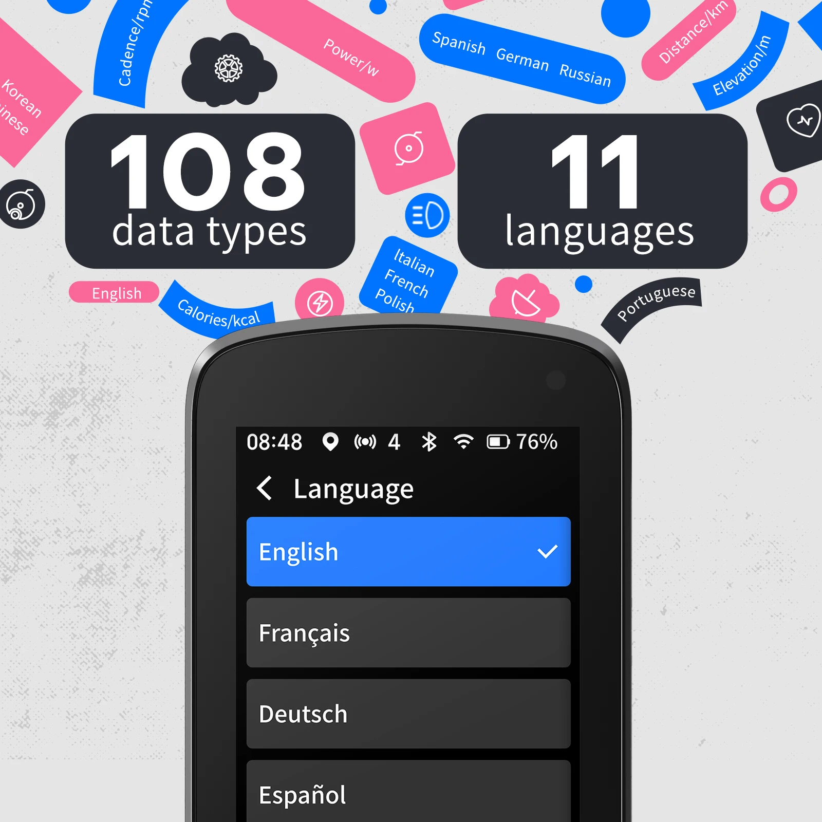 Computer per Bicicletta GEOID CC700 Wireless con Schermo a Colori, ANT+ WIFI, Tachimetro IPX7 Impermeabile, Navigazione per Percorsi, Contachilometri per Ciclismo - immagine 6