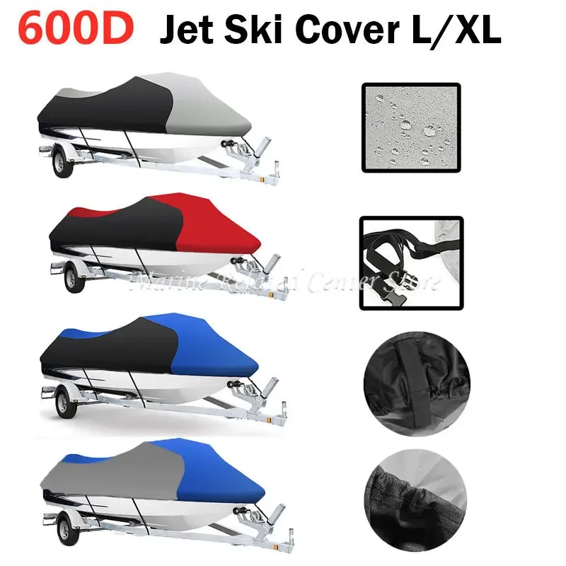 Waterproof Motor Boat Cover 600D L/XL Yamaha WaveRunner EXR VX Cruiser Sea Doo GTI Motorboat Jet Ski Trailerable Cover
