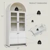 Modern Farmhouse  Wooden Display Cabinet with Large Hidden Drawer and Glass Doors, Versatile Bookshelf for Living Room, Bedroom 2