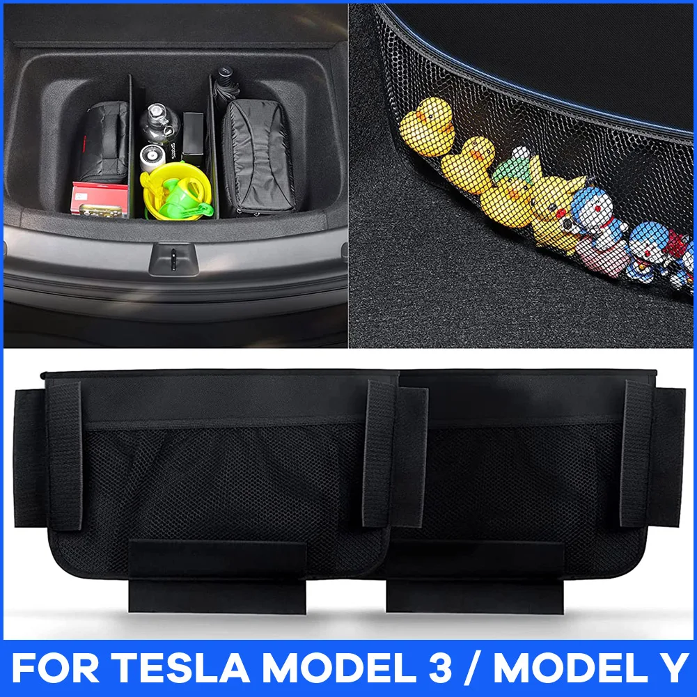 2Pcs Trunk Organizer for Tesla Model Y Model 3 Rear Trunk Accessories