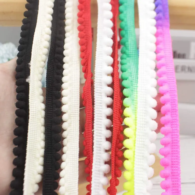Tiny Pom Pom Ball Fringe Trim PomPoms Lace DIY Craft Sewing Accessory for Home Curtain Clothes Pillow Decor 5mm 5/10Yards pom pom trim,lace sewing supplies,lace sewing accessories,lace garment accessories,lace accessories,clothing craft accessories,lace decoration,lace fabric,lace ribbon,chiffon lace fabric