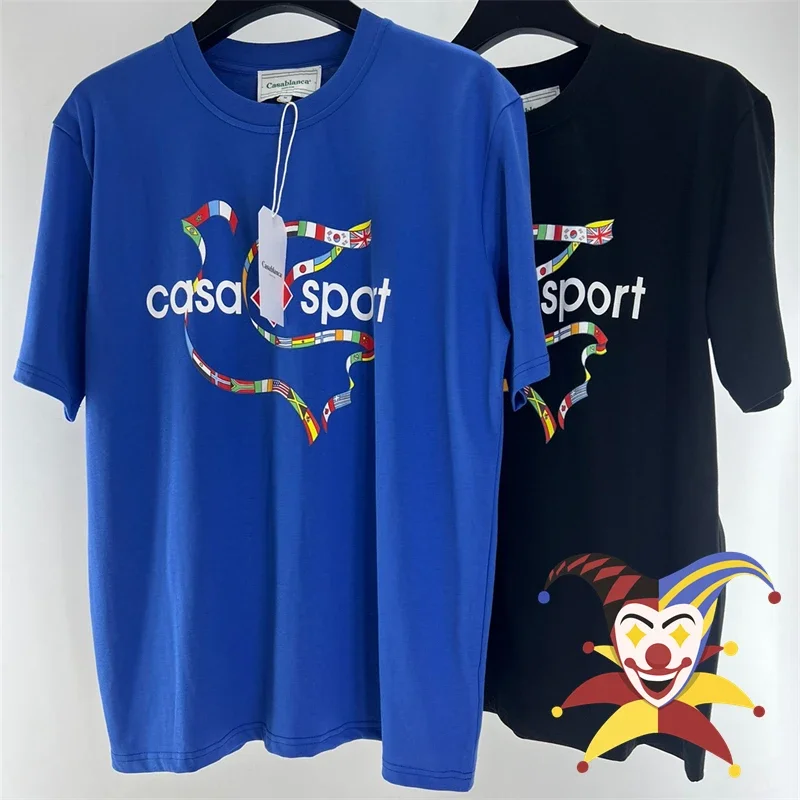 

Футболка унисекс с голубьим узором, синяя, черная, оверсайз