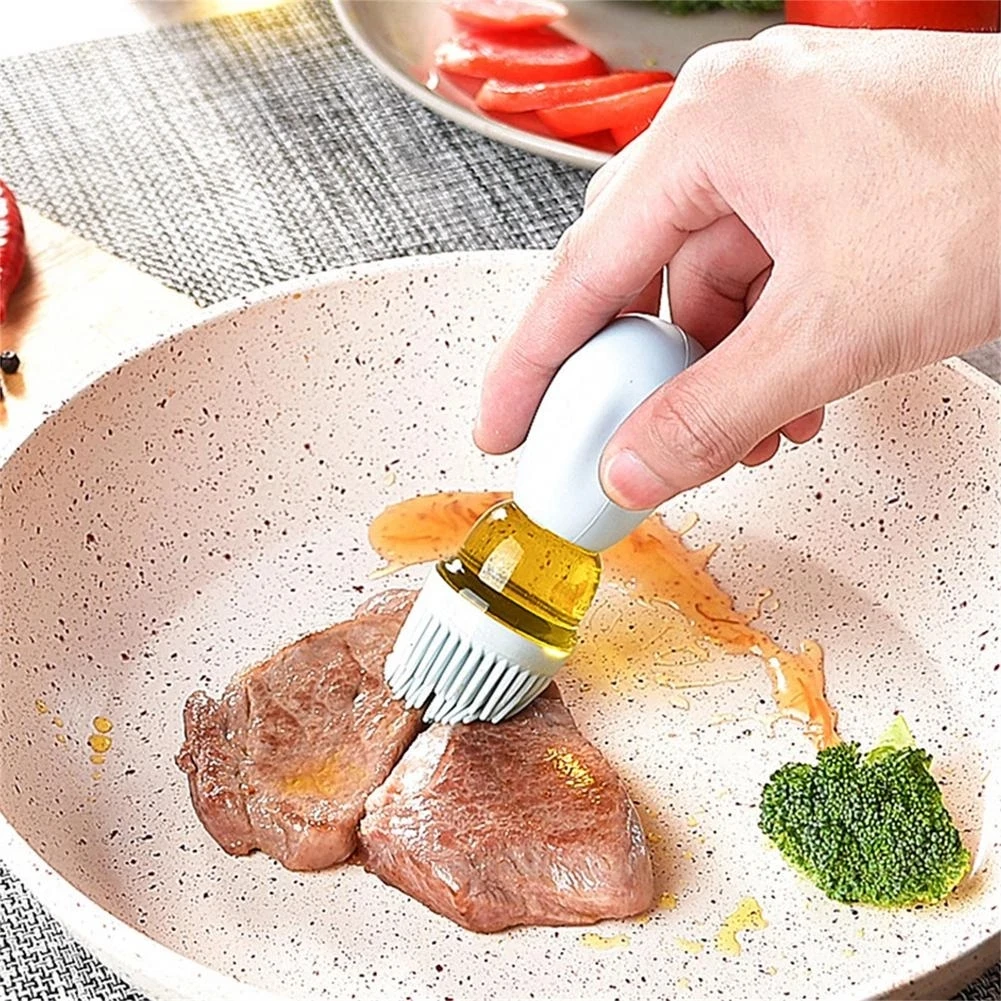 Oil Bottle Brush Silicone Glass Container Kitchen Olive Oil Pump Pot  Vinegar Spray BBQ Cookware Dispenser Cooking Condiment Tool - AliExpress