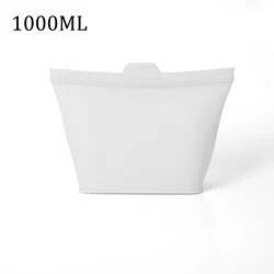 Reusable Silicone Food Pouches - Leakproof Freezer & Storage Solution (1000ml - white)