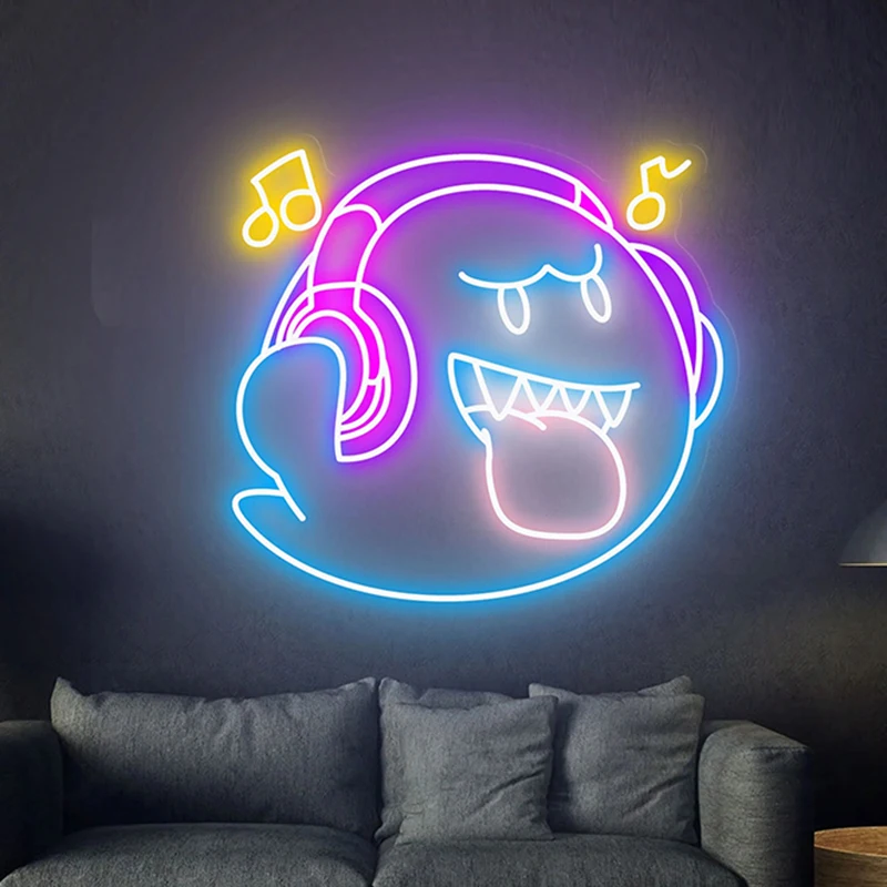 

Anime Boo Neon Sign Beer Bar Decoration Wall Hang Room Neon Sign Personalise Led Light Custom for Kids Room Decor Birthday Gift
