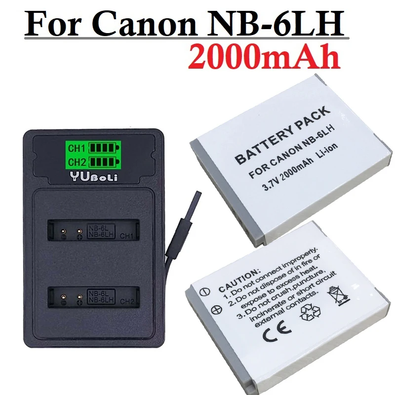 Nb-6Lh Nb-6L 2000Mah Batteria Per Canon E Caricabatterie Powershot Sx700 Sx710 Sx700Hs S120 S110 Sx170 Is S200 280Hs S95 Sx530 Sx270Hs