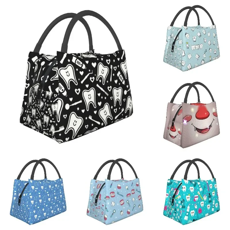 

Tooth Thermal Insulated Lunch Bag Women Teeth Portable Lunch Container for Outdoor Picnic Multifunction Meal Food Box