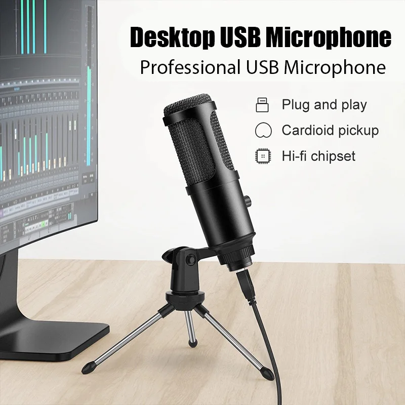 Профессиональные конденсаторные USB-микрофоны K1 для ПК компьютера ноутбука пения