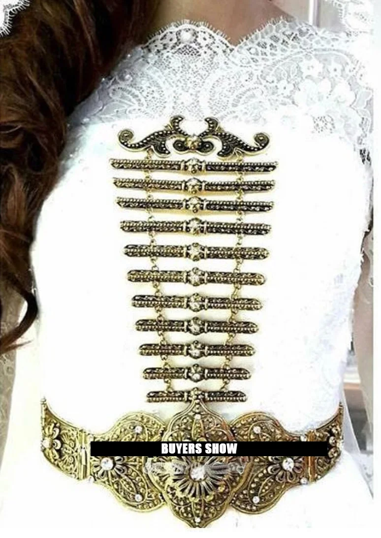 Retro Gold Silber Farbe Slawischen Kaukasus Frauen Brust Platte Brust Kette Ethnische Türkische Braut Schmuck Hochzeit Zubehör – Detail 13
