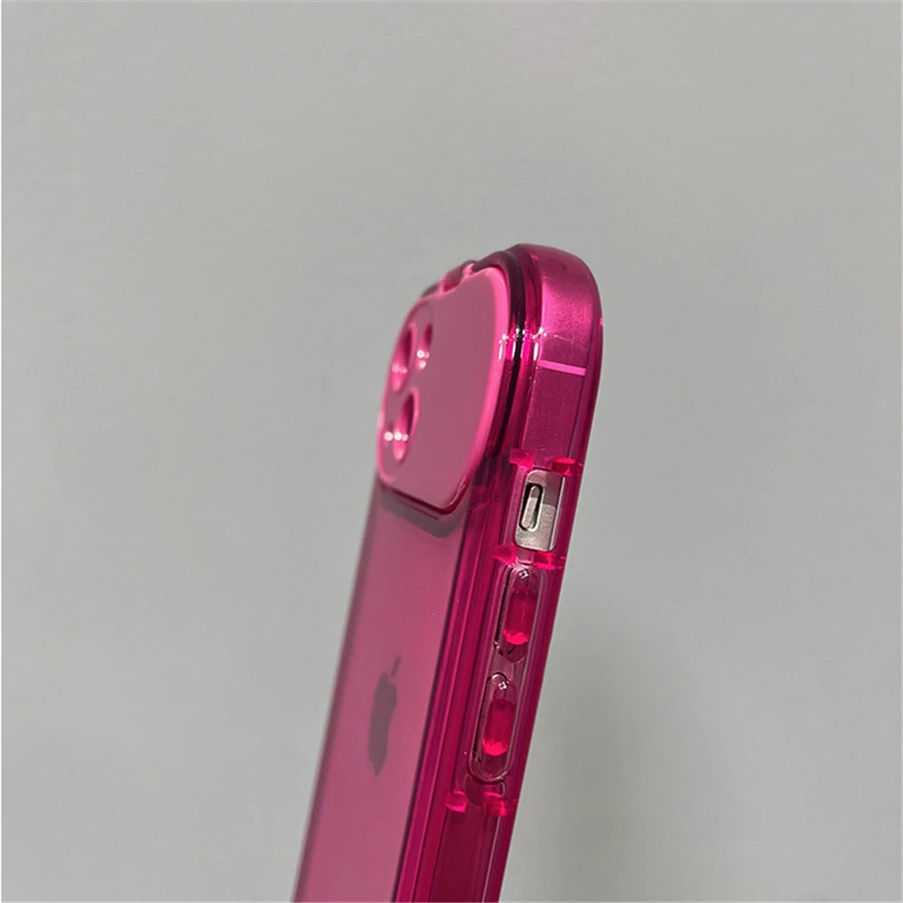 Transparent Shockproof Phone Case with Invisible Camera Flip Mirror and Soft TPU