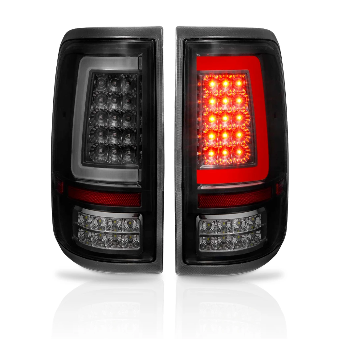 a pair left right brake lights tail lights lamps for ford f150 2009 2014led Fit 2004 2005 2006 2007 2008 Ford F150 Pickup Black LED Tube Tail Lights Lamps