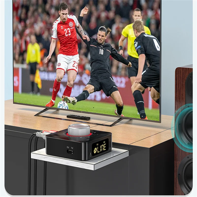 2-in-1 Bluetooth 5.4 Audio Receiver Transmitter AUX/RCA/TF/USB Digital Display Wireless Adapter Converter Remote Control