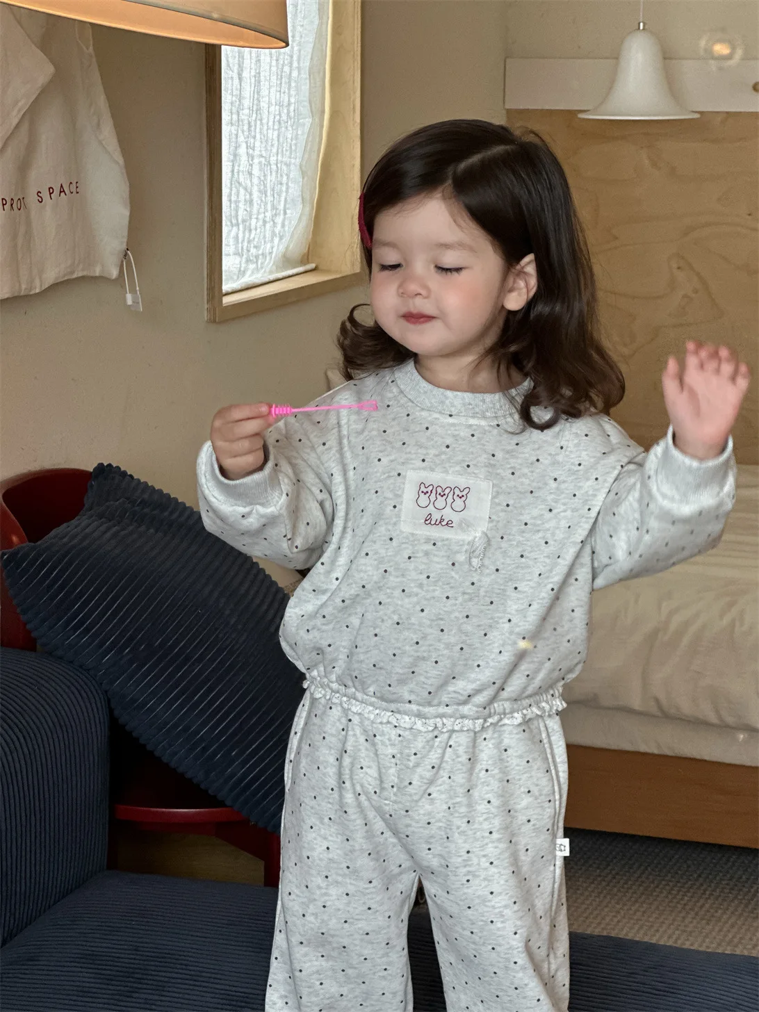 2025 Autumn New Baby Girl Long Sleeve Casual Clothes Set Toddler Dot Sweatshirt + Pants 2pcs Suit Cotton Toddler Girl Outfits 5 2025 Autumn New Baby Girl Long Sleeve Casual Clothes Set Toddler Dot Sweatshirt + Pants 2pcs Suit Cotton Toddler Girl Outfits - Image 5