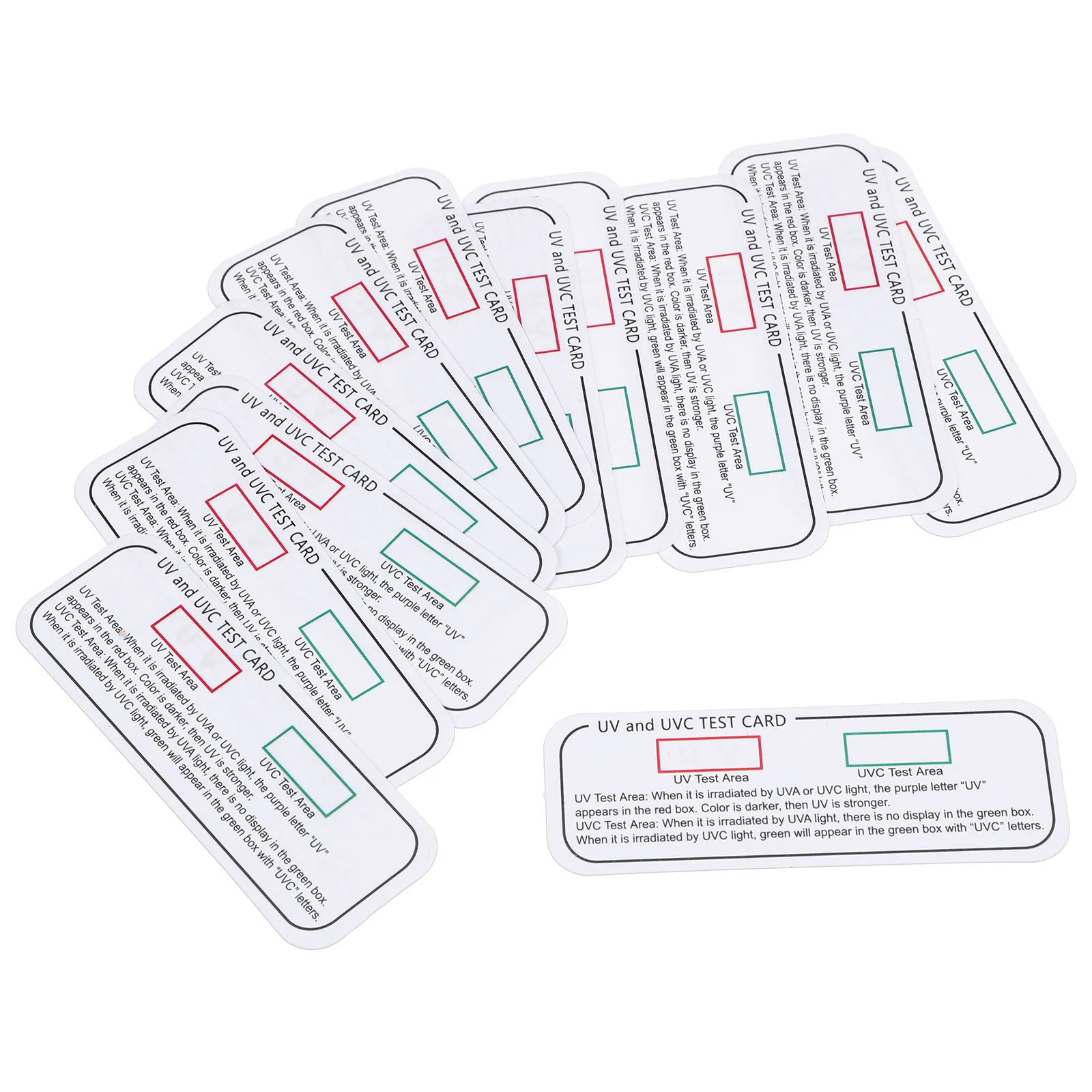 12Pcs Uv 테스트 카드 전문 Uvc Uva 표시 스트립 소독 상자 램프 살균 빛 감지용