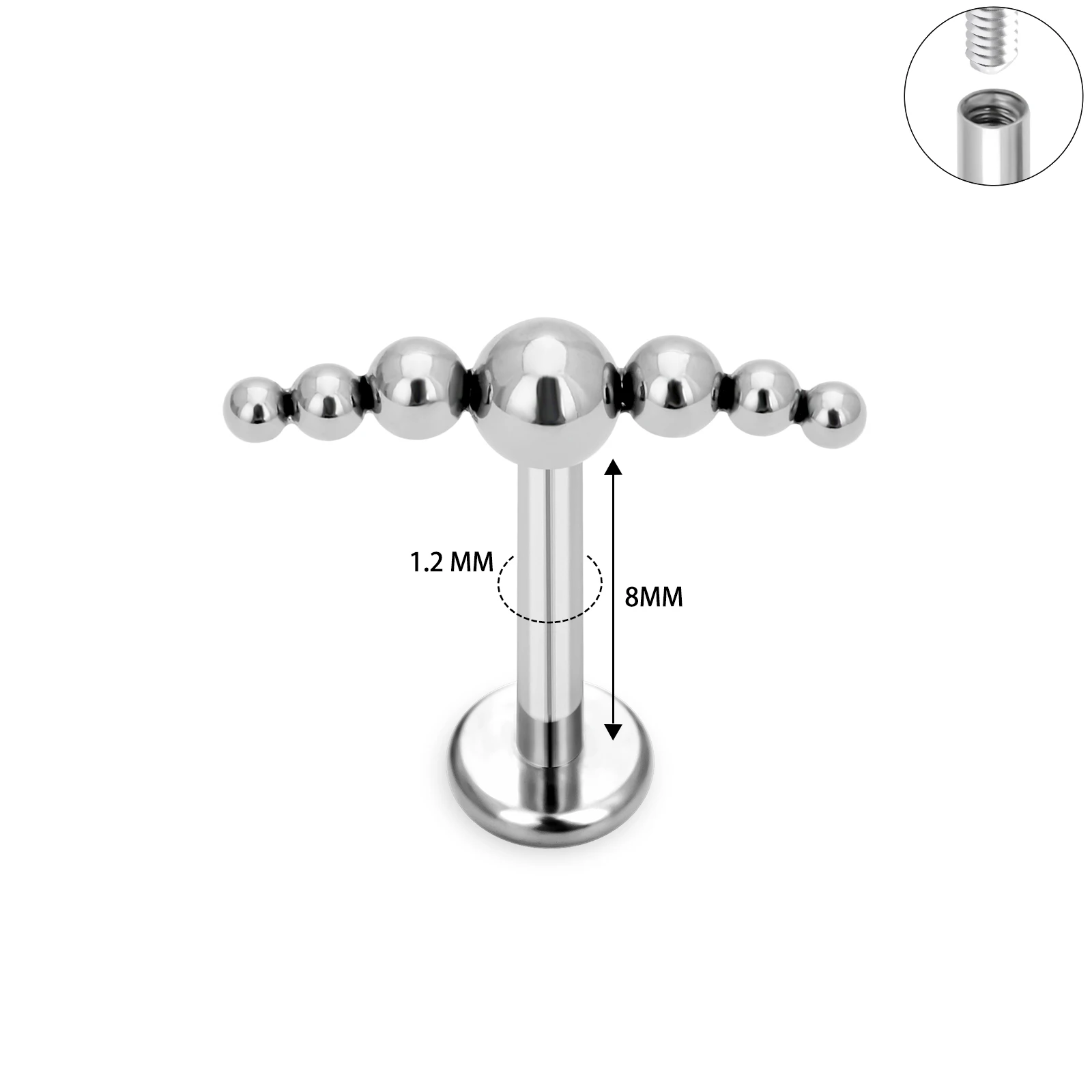 10pcs G23 Titanium Piercing Nose piercing balls combination nose stud ear tragus helix cartilage labret Body Piercing Jewelry